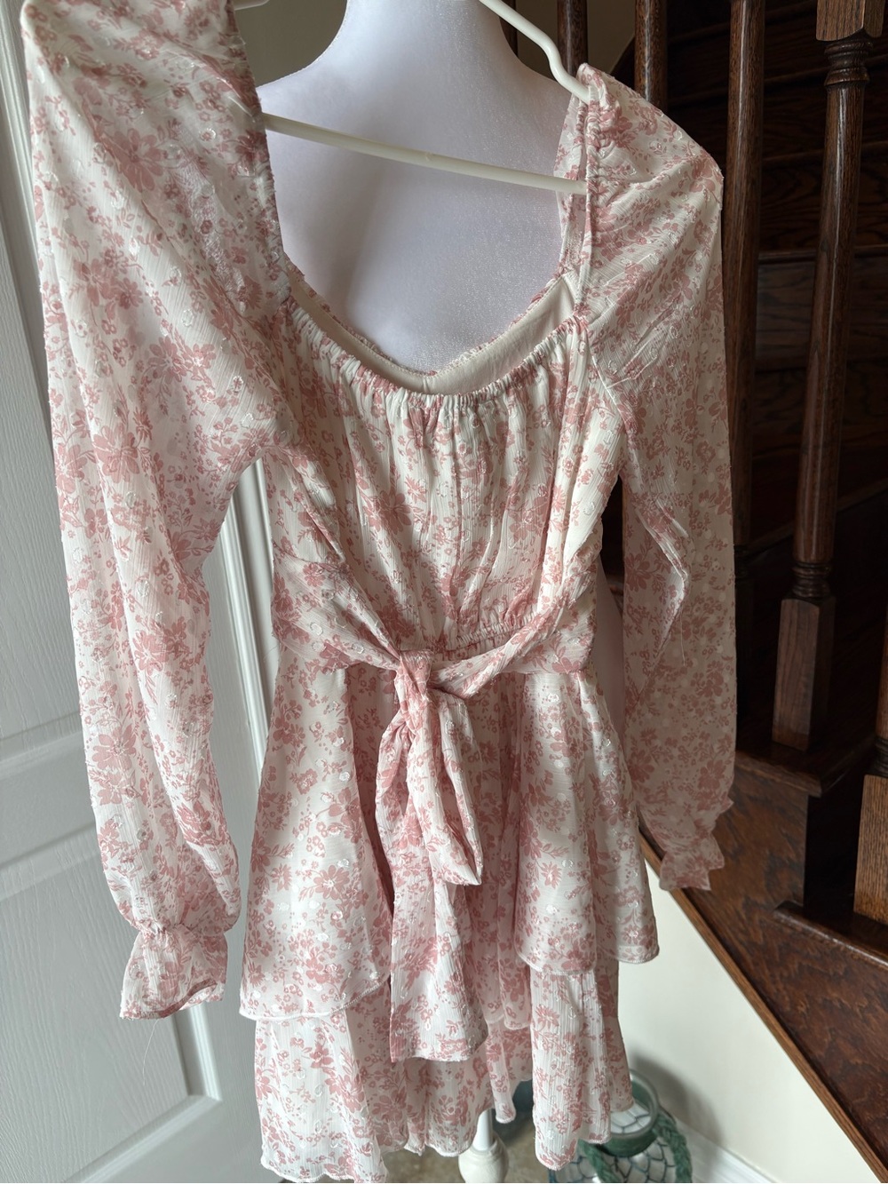Pink Floral Ruffle Mini Dress - Picture 3 of 7